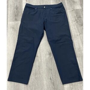 Lululemon Mens ABC‎ Classic Fit Warpstreme Blue LM5ADES Pants 37x28
